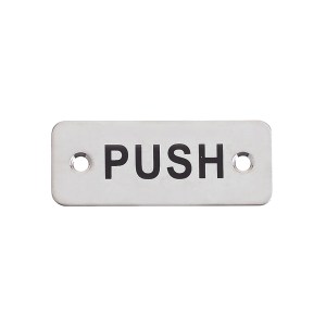 ZOO ACCESSORIES Rectangular Push Sign - 75 x 30mm Satin Stainless
