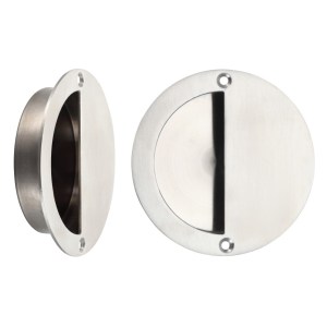 ZOO ACCESSORIES Half Moon Flush Pull 90mm dia Satin Stainless