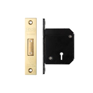 ZOO LOCKS & LATCHES British Standard 5 Lever Deadlock - 67mm c/w Esc - Chubb Retro Fit 3G114 Brass Finish / Anti Tarnish