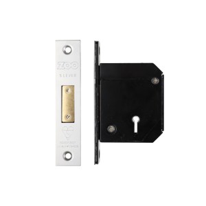 ZOO LOCKS & LATCHES British Standard 5 Lever Deadlock - 67mm c/w Esc - Chubb Retro Fit 3G114 Satin Stainless