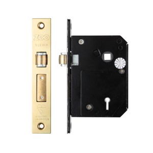 ZOO LOCKS & LATCHES British Standard 5 Lever Roller Sashlock - 80mm - Chubb Retro Fit 3K74 Brass Finish / Anti Tarnish