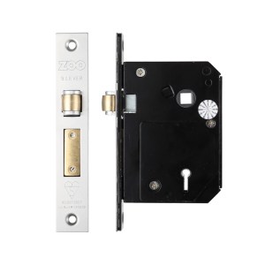 ZOO LOCKS & LATCHES British Standard 5 Lever Roller Sashlock - 80mm - Chubb Retro Fit 3K74 Satin Stainless