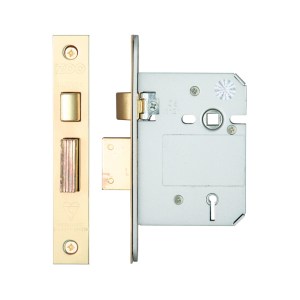ZOO LOCKS & LATCHES British Standard 5 Lever Sashlock - 76mm Brass Finish / Anti Tarnish
