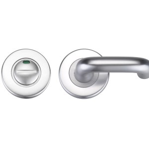 ZOO DOOR HARDWARE DDA Turn and Release with Indicator complete with escutcheons and 5mm spindle Satin Aluminium