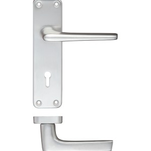 ZOO DOOR HARDWARE Contract Aluminium Lever on Lock Backplate Satin Aluminium