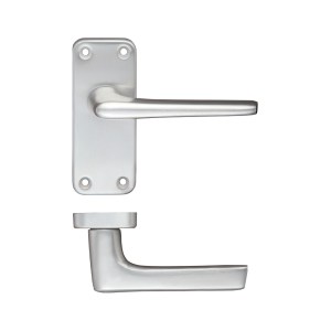 ZOO DOOR HARDWARE Contract Aluminium Lever on Latch Backplate Satin Aluminium