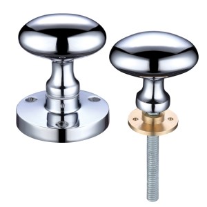 ZOO DOOR HARDWARE Zoo Oval Rim Knob 60.5mm rose dia Polished Chrome