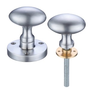 ZOO DOOR HARDWARE Zoo Oval Rim Knob 60.5mm rose dia Satin Chrome