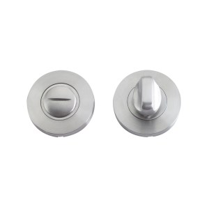 ZOO DOOR HARDWARE Turn and Release complete with escutcheon and 5mm spindle - 52mm Rose - Grade 304 Satin Stainless