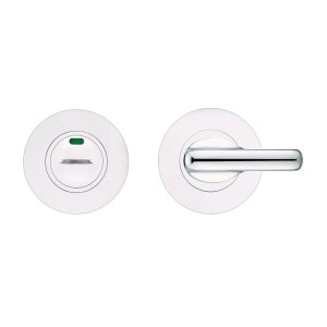ZOO DOOR HARDWARE Disabled Turn and Release with Indicator complete with escutcheons and 5mm spindle - Grade 304 Polished Stainless