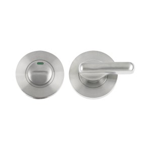 ZOO DOOR HARDWARE Disabled Turn and Release with Indicator complete with escutcheons and 5mm spindle - Grade 304 Satin Stainless