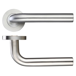 ZOO DOOR HARDWARE 19mm Radius Lever - Push On Rose - Grade 304 Satin Stainless