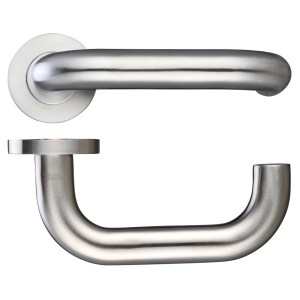 ZOO DOOR HARDWARE 22mm Return to Door Lever - Push On Rose - Grade 304 Satin Stainless