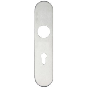 ZOO DOOR HARDWARE Radius Cover plate for 19 mm and 22mm RTD Lever on Backplate - Din Euro Profile/72mm Centres Satin Stainless