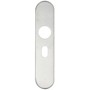 ZOO DOOR HARDWARE Radius Cover plate for 19 mm and 22mm RTD Lever on Backplate - Oval Profile 48.5mm Satin Stainless