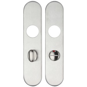 ZOO DOOR HARDWARE Radius Cover plate for 19 mm and 22mm RTD Lever on Backplate - Bathroom 57mm Satin Stainless