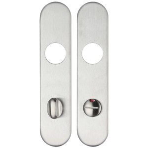 ZOO DOOR HARDWARE Radius Cover plate for 19 mm and 22mm RTD Lever on Backplate - Din Bathroom/78mm Centres Satin Stainless