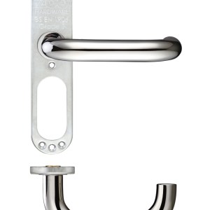 ZOO DOOR HARDWARE 19mm Tubular Return to Door Lever on Inner Plate/Short Plate PSS Polished Stainless