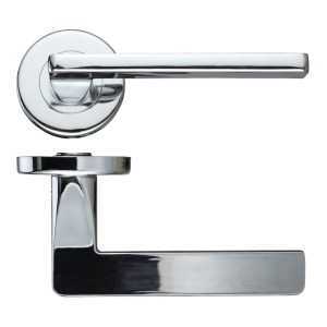 STANZA Leon Lever - Push On Rose -115mm x 65mm Polished Chrome