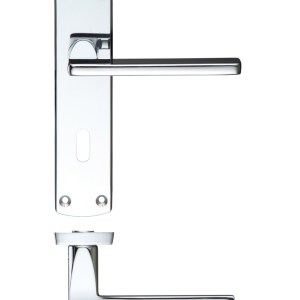 STANZA Leon Lever Lock (57mm c/c) On Backplate 170mm x 40mm Polished Chrome