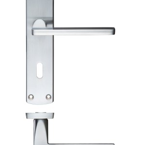 STANZA Leon Lever Lock (57mm c/c) On Backplate 170mm x 40mm Satin Chrome