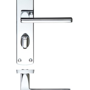STANZA Leon Lever Bathroom (57mm c/c) On Backplate 170mm x 40mm Polished Chrome