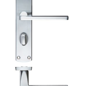 STANZA Leon Lever Bathroom (57mm c/c) On Backplate 170mm x 40mm Satin Chrome