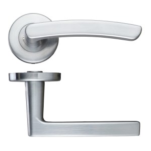 STANZA Santiago Lever - Push On Rose -115mm x 65mm Satin Chrome
