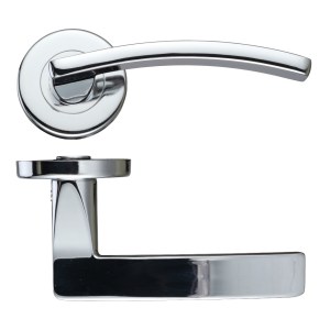 STANZA Toledo Lever - Push On Rose -115mm x 65mm Polished Chrome