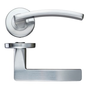 STANZA Toledo Lever - Push On Rose -115mm x 65mm Satin Chrome