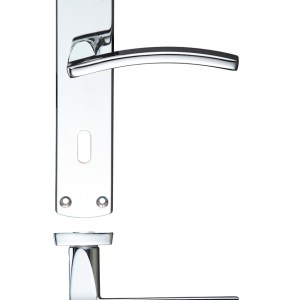 STANZA Toledo Lever Lock (57mm c/c) On Backplate 170mm x 40mm Polished Chrome