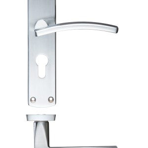 STANZA Toledo Lever Euro Lock (47.5mm c/c) On Backplate 170x40mm Satin Chrome