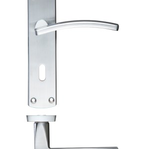 STANZA Toledo Lever Lock (57mm c/c) On Backplate 170mm x 40mm Satin Chrome