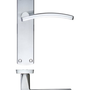 STANZA Toledo Lever Latch on Backplate 170mm x 40mm Satin Chrome