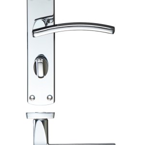 STANZA Toledo Lever Bathroom (57mm c/c) On Backplate 170mm x 40mm Polished Chrome