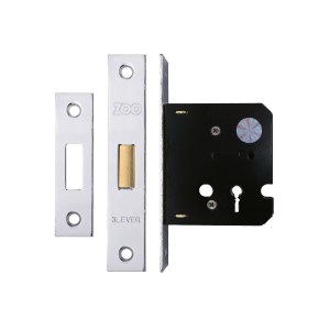 ZOO DOOR HARDWARE 3 Lever Dead Lock 2.5" - smaller case Nickel Plate