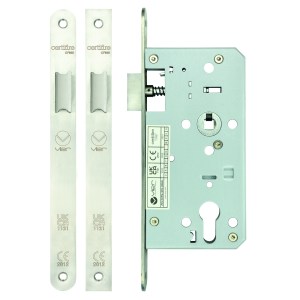 VIER DOOR HARDWARE Din Latch - Backset 55mm Radius Satin Stainless