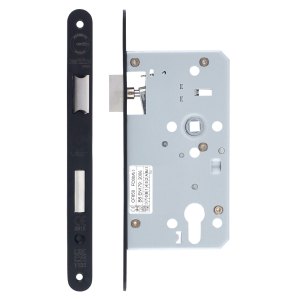 VIER DOOR HARDWARE Mortice Escape Sashlock - 72mm Centres, 60mm Backset - Radius Forend, Powder Coated Black Finish