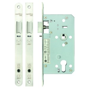 VIER DOOR HARDWARE Din Night latch - 72mm c/c Backset 60mm Satin Stainless