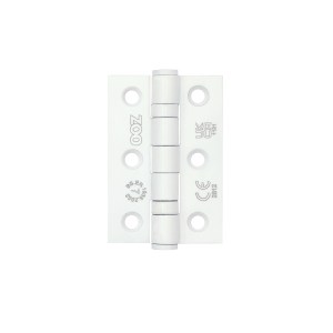 ZOO HINGES Grade 7 - 76mm x 50mm x 2mm Hinge - Ball Bearing UKCA/CE White