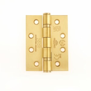 ZOO HINGES Grade 13 Hinges - Ball Bearing 102mm x 76mm x 3mm Square Corner - PVD Satin Brass