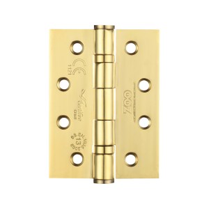 ZOO HINGES Grade 13 Hinges - Ball Bearing 102mm x 76mm x 3mm Square Corner - PVD - Pair and a Half PVD Gold