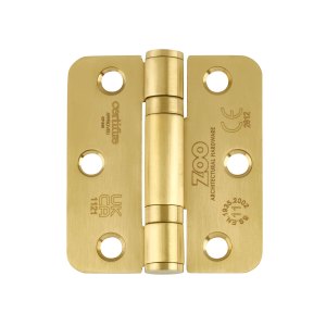 ZOO HINGES Grade 11 Bearing Hinges - 76mm x 67mm x 2.5mm Radius Corner - PVD Satin Brass