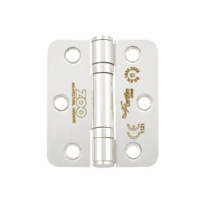 ZOO HINGES Grade 11 Bearing Hinges - 76mm x 67mm x 2.5mm Radius Corner - Polished Stainless Steel