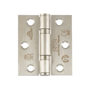ZOO HINGES Grade 11 Hinges - Ball Bearing 76mm x 67mm x 2.5mm Square Corner - Satin Stainless Steel
