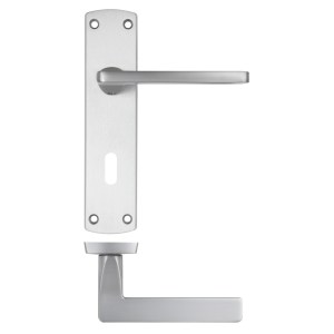 STANZA Leon Lever on Lock Backplate Satin Chrome