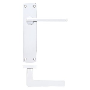 STANZA Leon Lever on Latch Backplate Polished Chrome