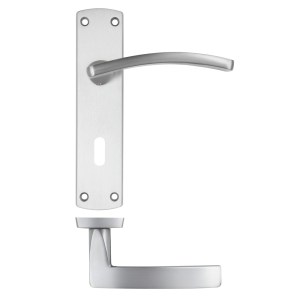 STANZA Toledo Lever on Lock Backplate Satin chrome