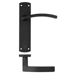STANZA Toledo Lever on Latch Backplate Black