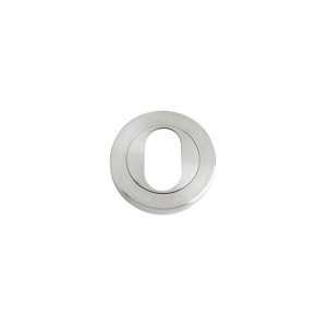 ZOO DOOR HARDWARE Oval Profile Escutcheon - 50mm Dia Satin Stainless